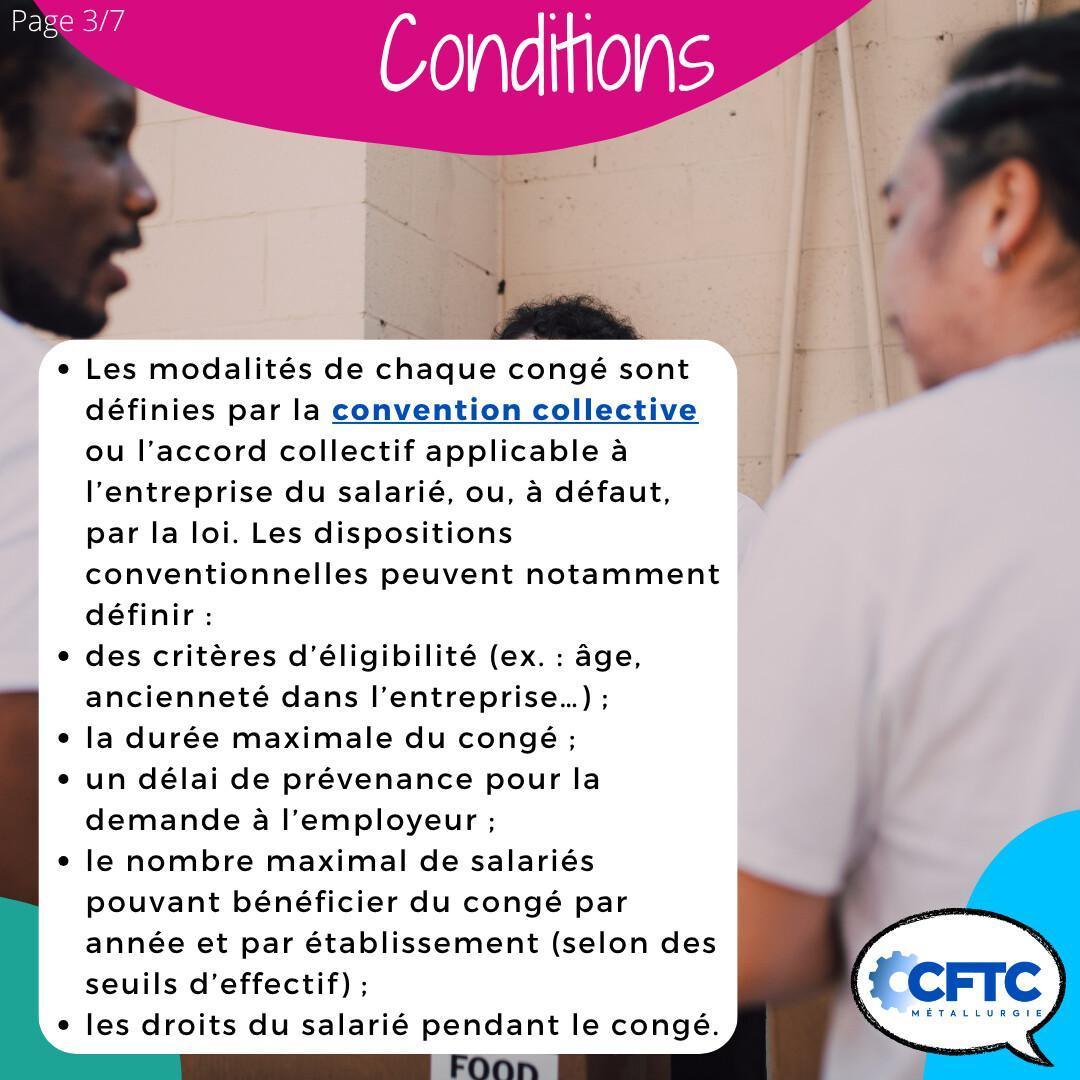 Le congé favorisant le bénévolat Le congé favorisant le bénévolat