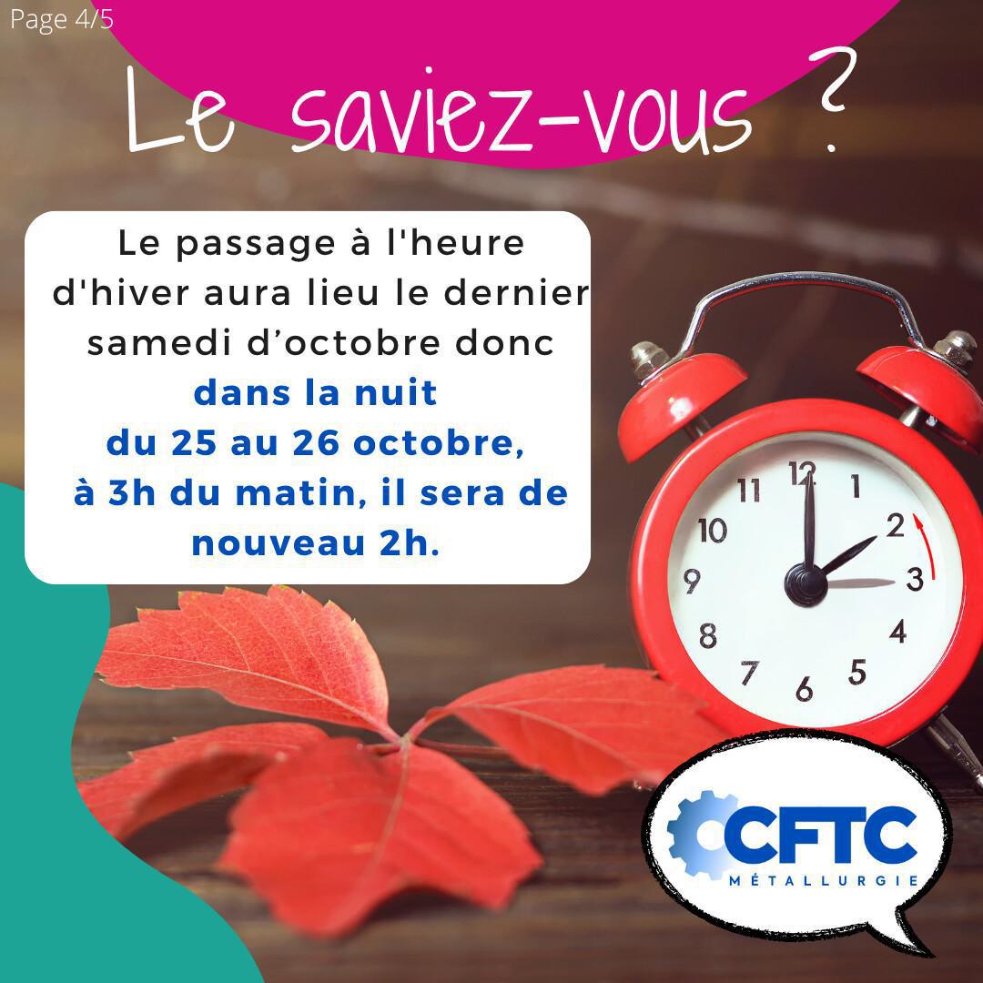 Passage à l'heure d'hiver