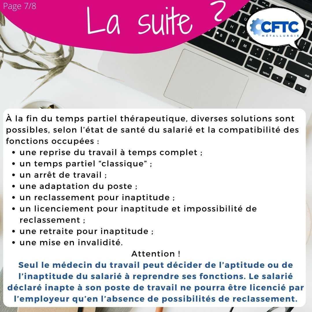 Le temps partiel thérapeutique Le temps partiel thérapeutique