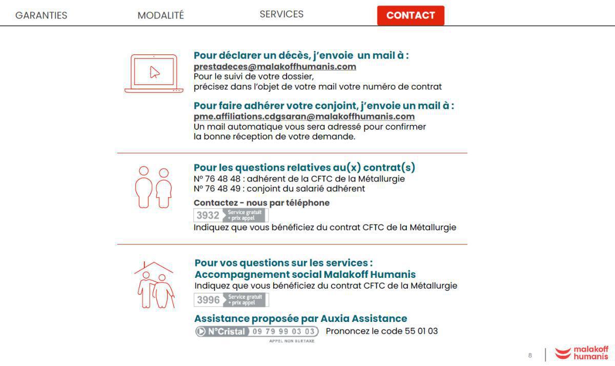 Garantie Décès - adhérents CFTC Métallurgie