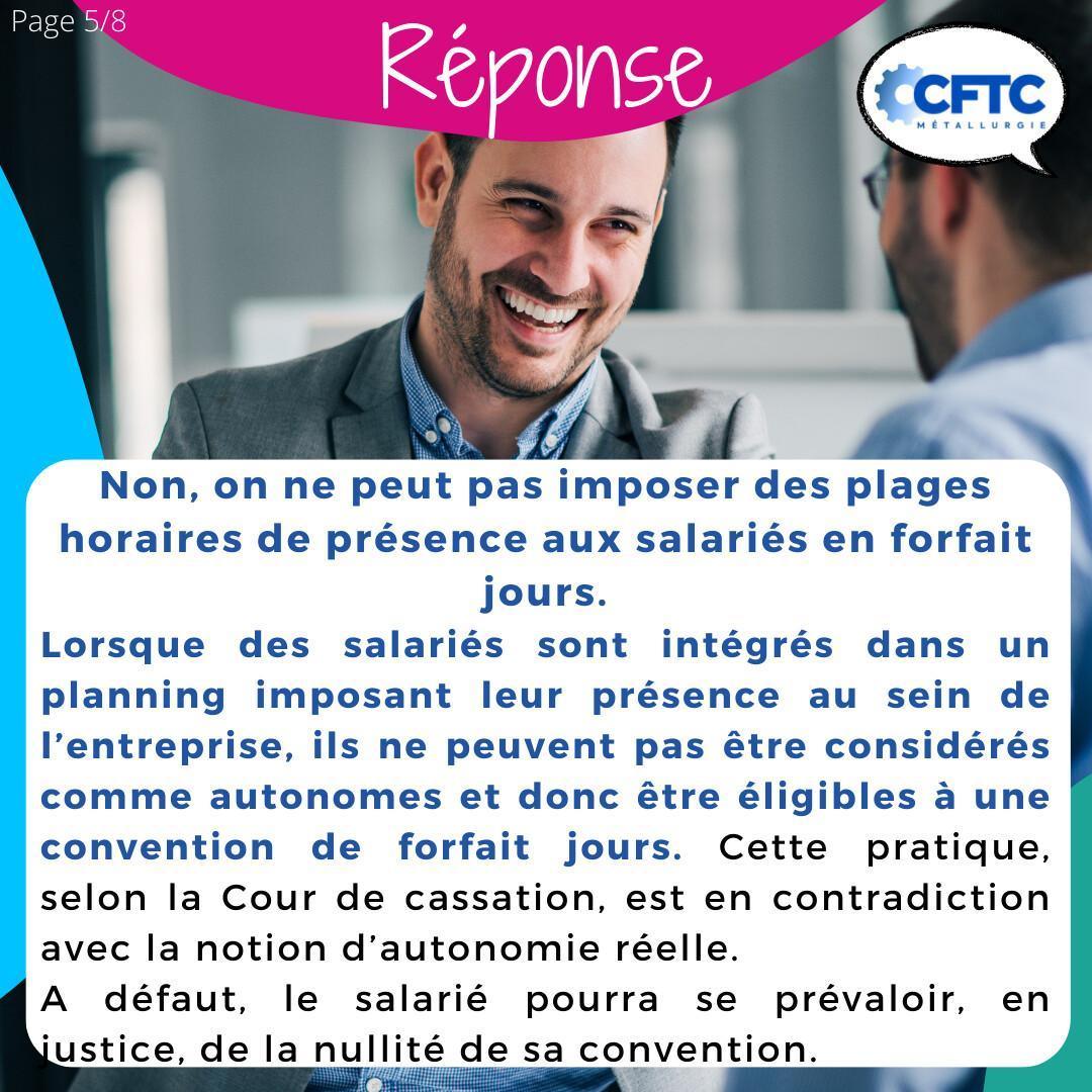 A-t-on d'imposer des plages horaires aux salariés en forfait jours ? A-t-on d'imposer des plages horaires aux salariés en forfait jours ?