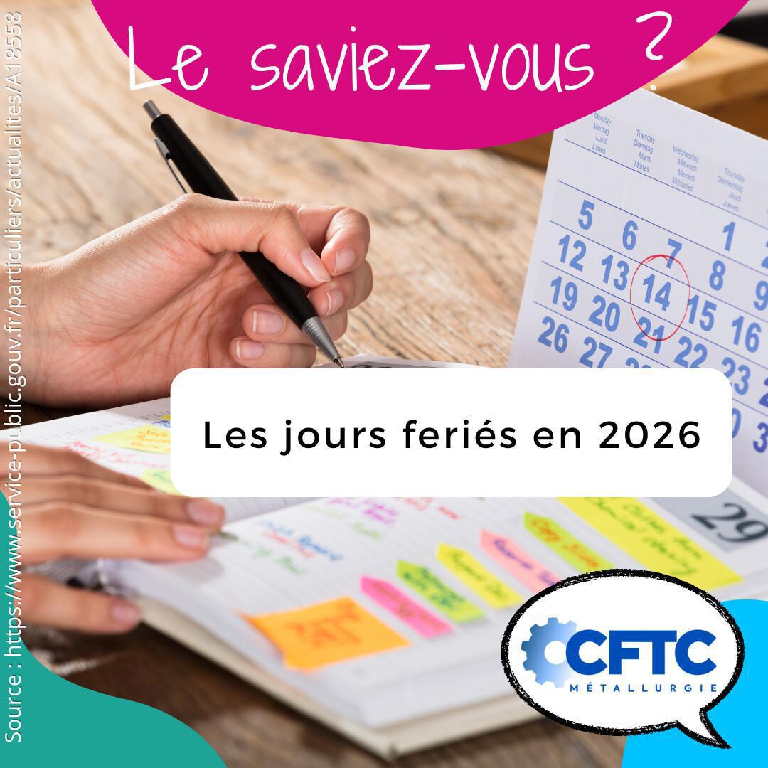 Les jours feriés en 2026 🗓️