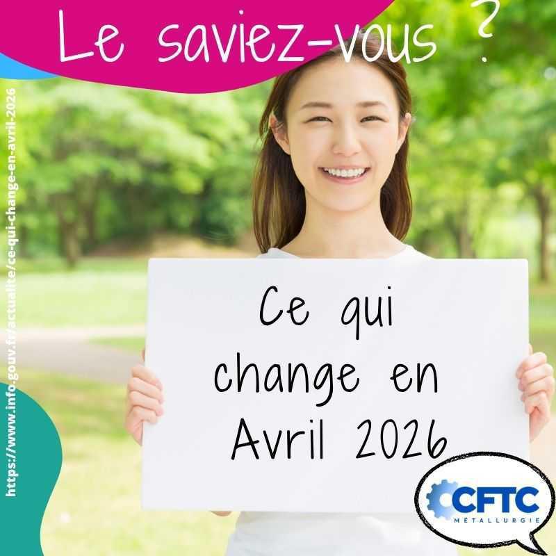 Ce qui change en avril