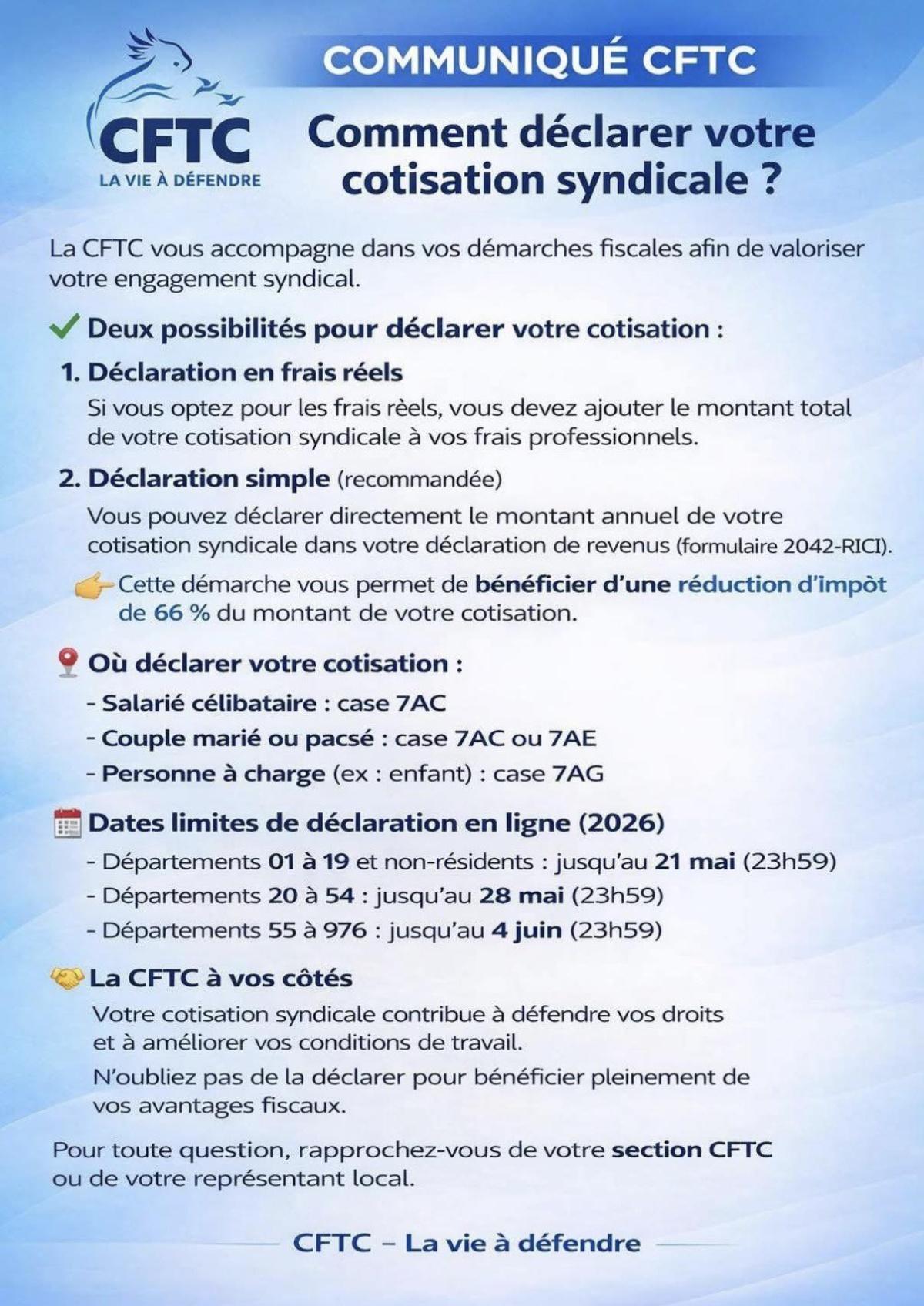 Comment déclarer votre cotisation syndicale ?