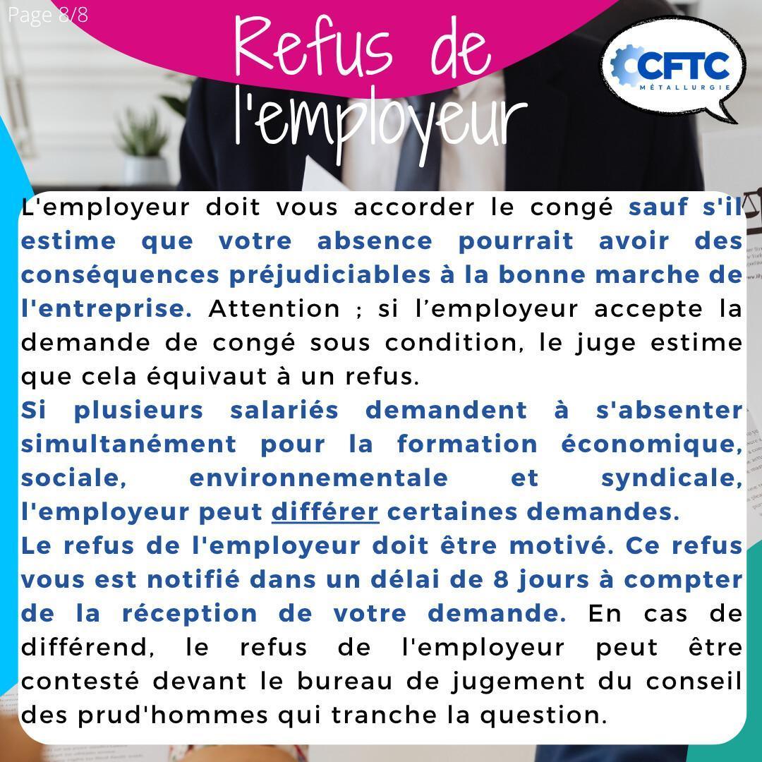 Le CFESES (Congé de formation économique, sociale, environnementale et syndicale) Le CFESES (Congé de formation économique, sociale, environnementale et syndicale)