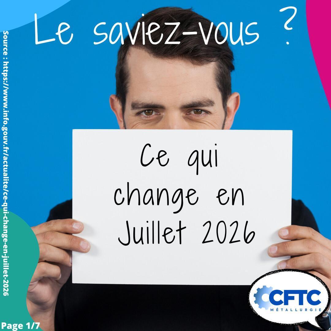 Les changements en juillet