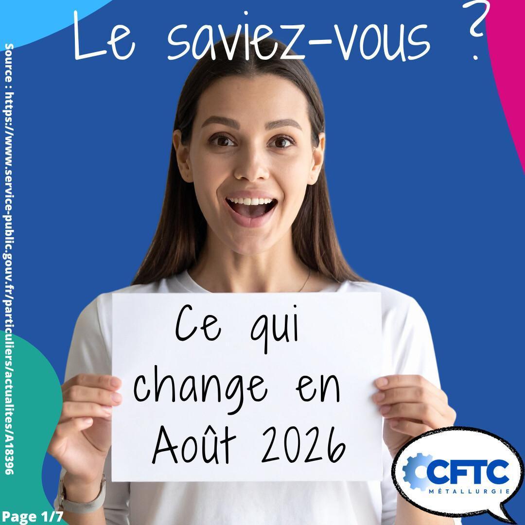 Ce qui change en Août