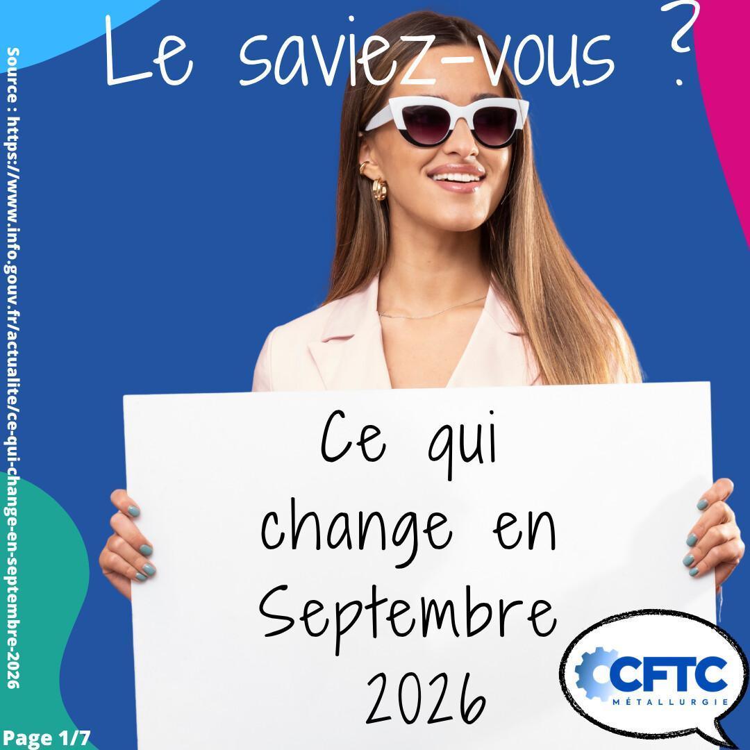 Ce qui change en septembre 2026