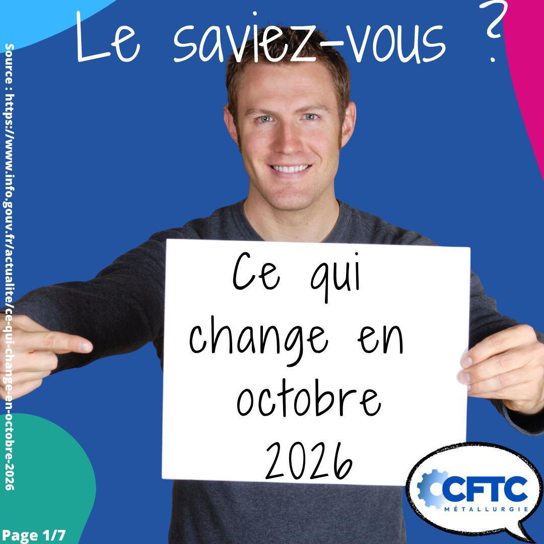 Les changements en octobre 2026