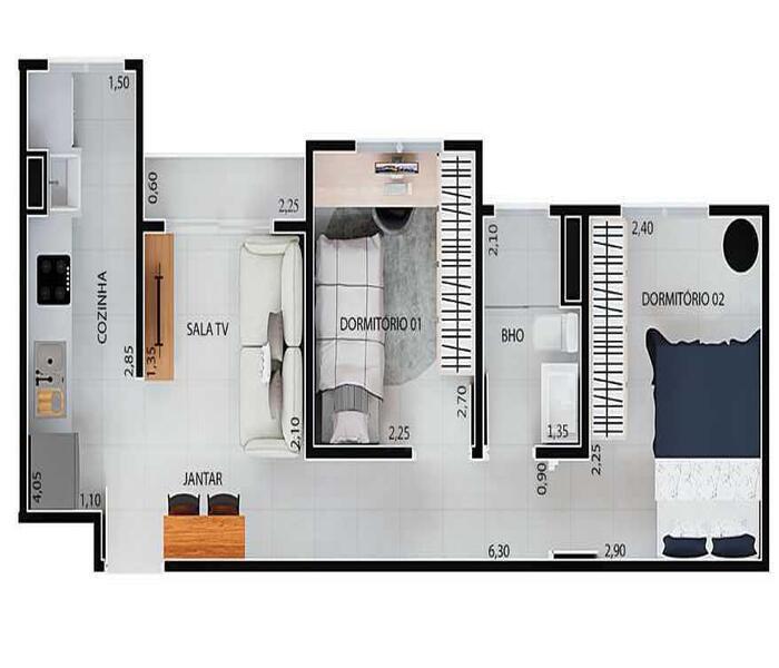 Apartamento em Campinas -SKY SMART LIVING - Investe Imovel Apartamento em Campinas -SKY SMART LIVING - Investe Imovel