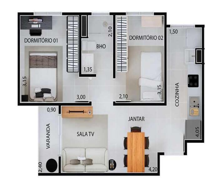  Apartamento em Campinas -SKY SMART LIVING - Investe Imovel