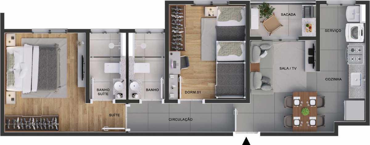 Apartamento em hortolandia - Residencial Jasmim - Investe Imovel