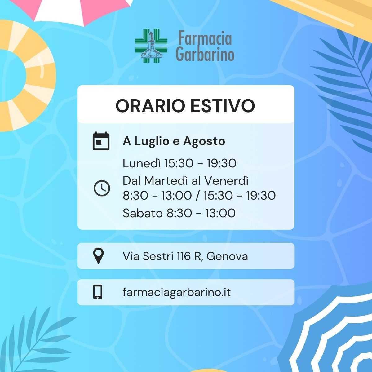 Orario estivo 🌴