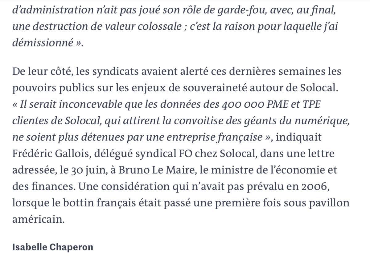 Le Monde juillet 2020 - Les actionnaires valident le plan de sauvetage