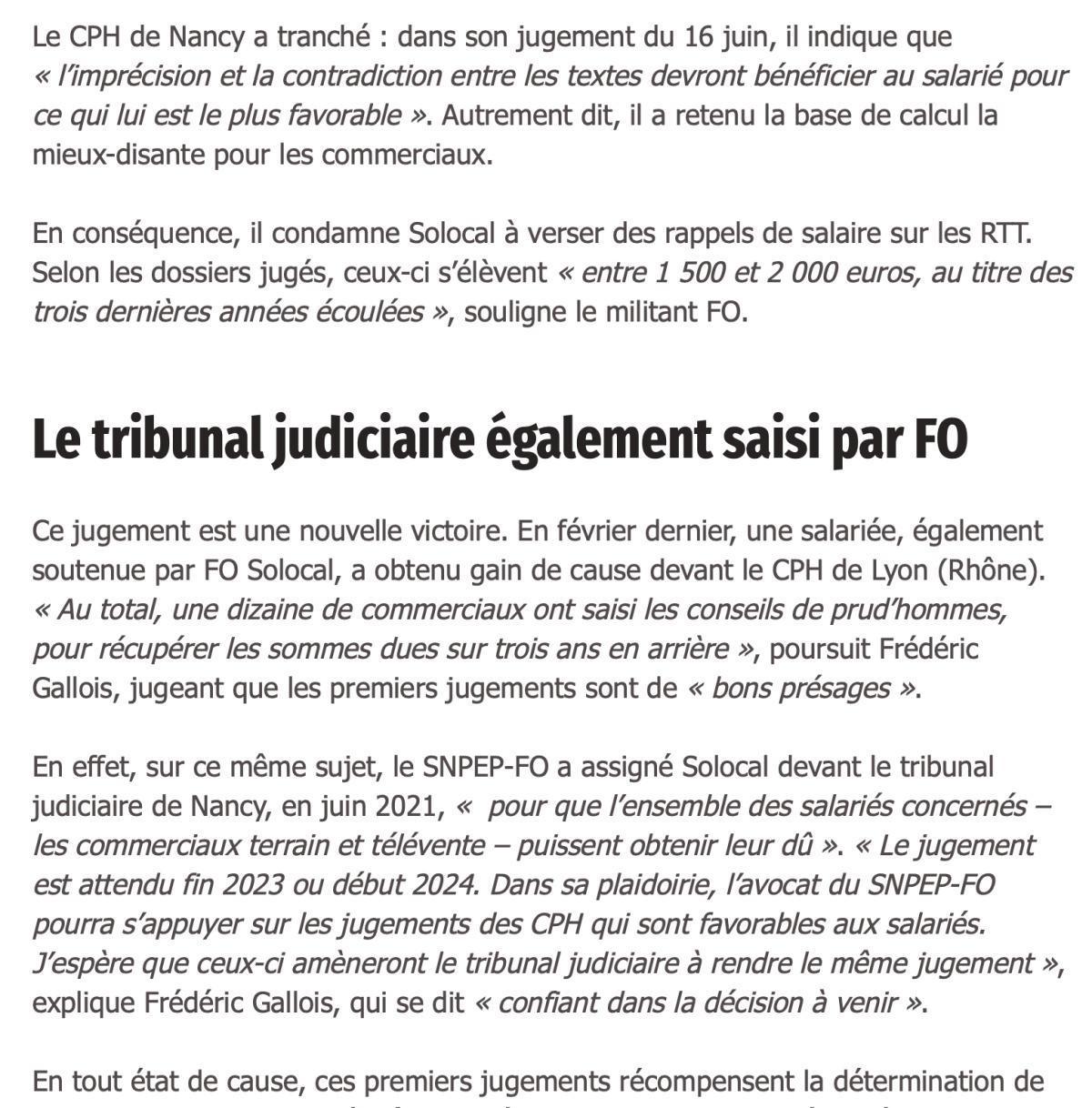 L'InFO Militante Juillet 2023 - JRTT Victoire pour des salariés