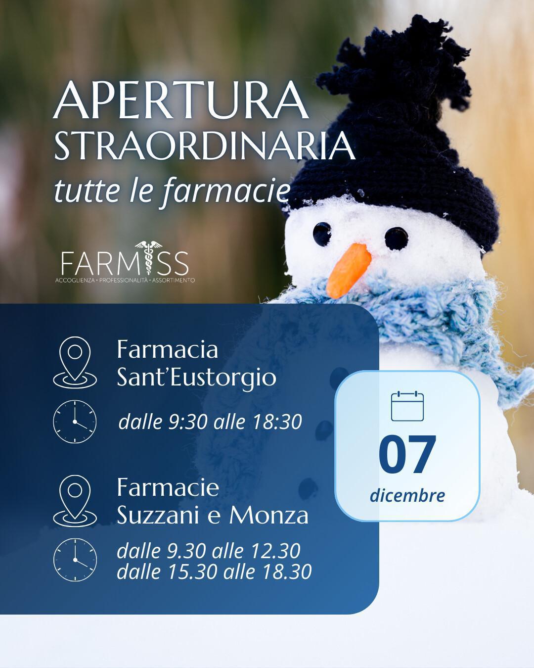 Farmiss non chiude il 7 dicembre Farmiss non chiude il 7 dicembre