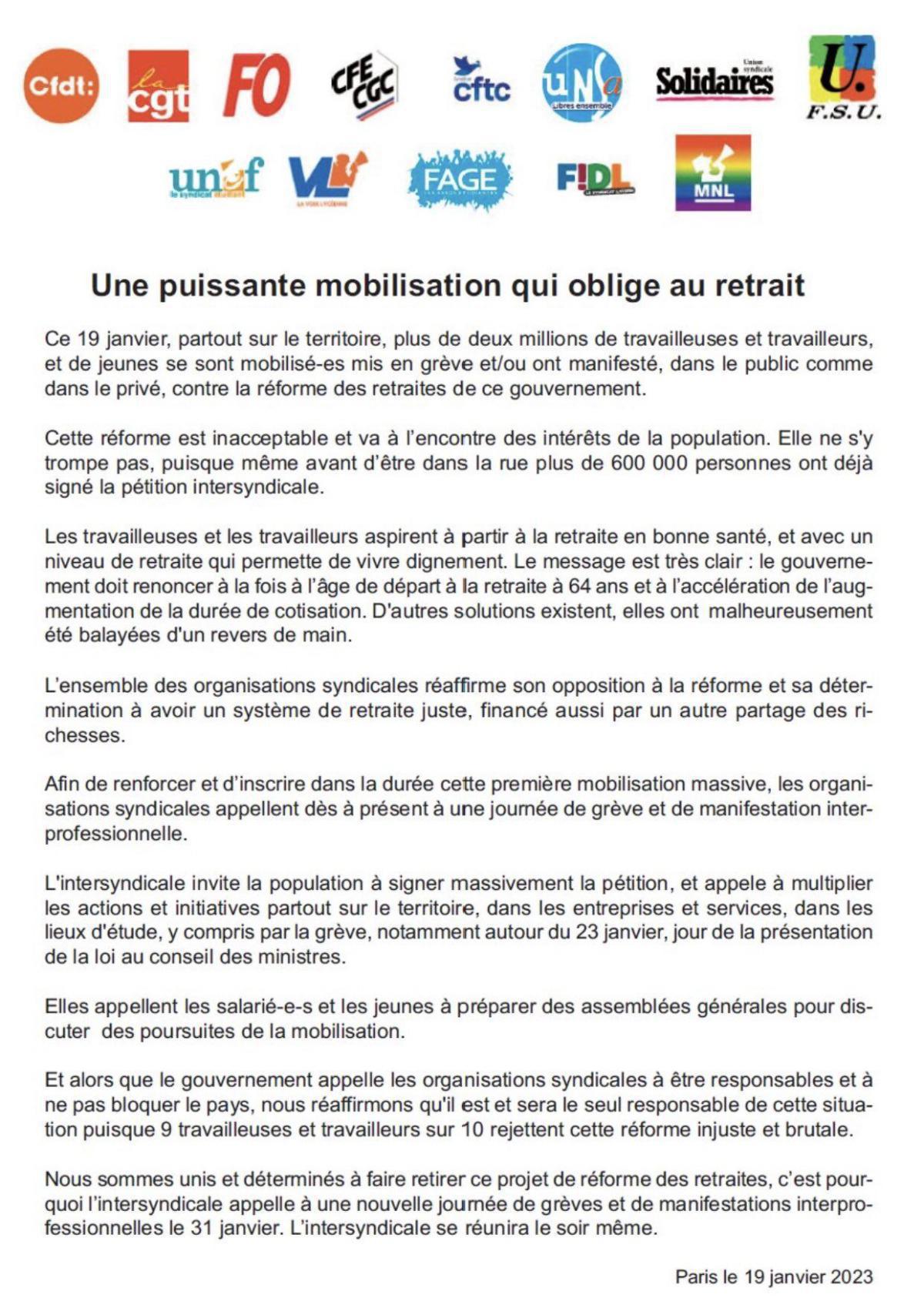 CP Intersyndicale  CP Intersyndicale