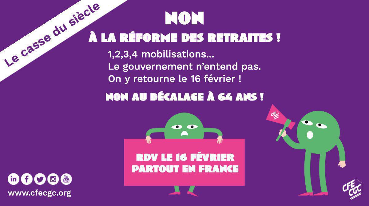 Réforme des retraites - Mobilisation du 16 février Réforme des retraites - Mobilisation du 16 février