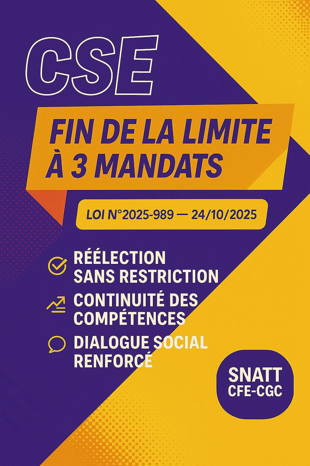 C’est officiel : fin de la limite à trois mandats au CSE C’est officiel : fin de la limite à trois mandats au CSE