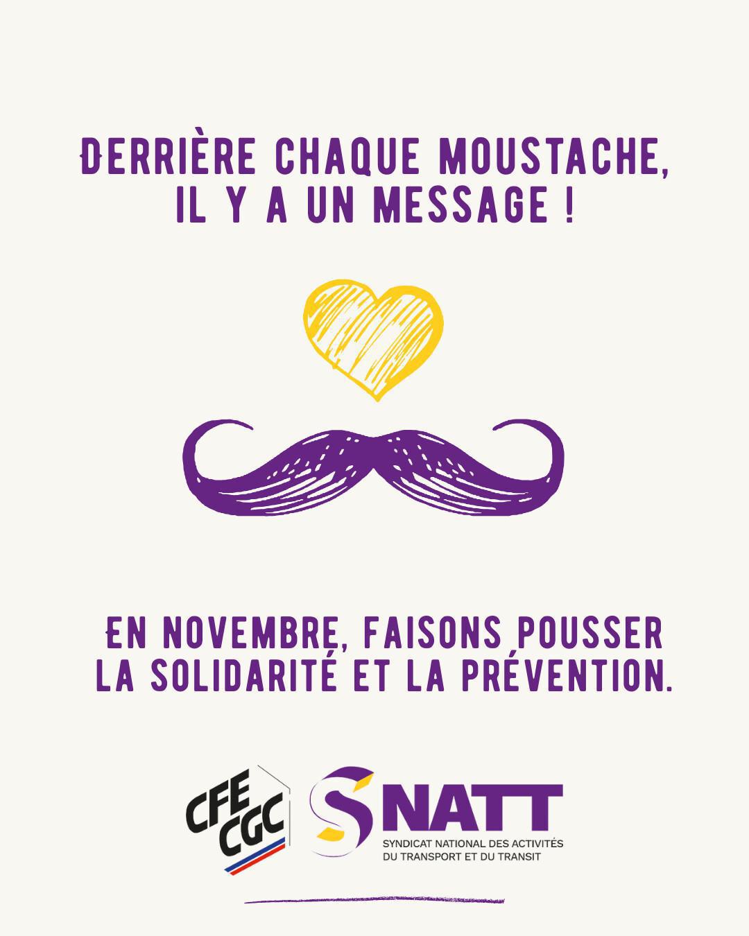 Movember : au SNATT CFE-CGC, on parle aussi santé des hommes Movember : au SNATT CFE-CGC, on parle aussi santé des hommes