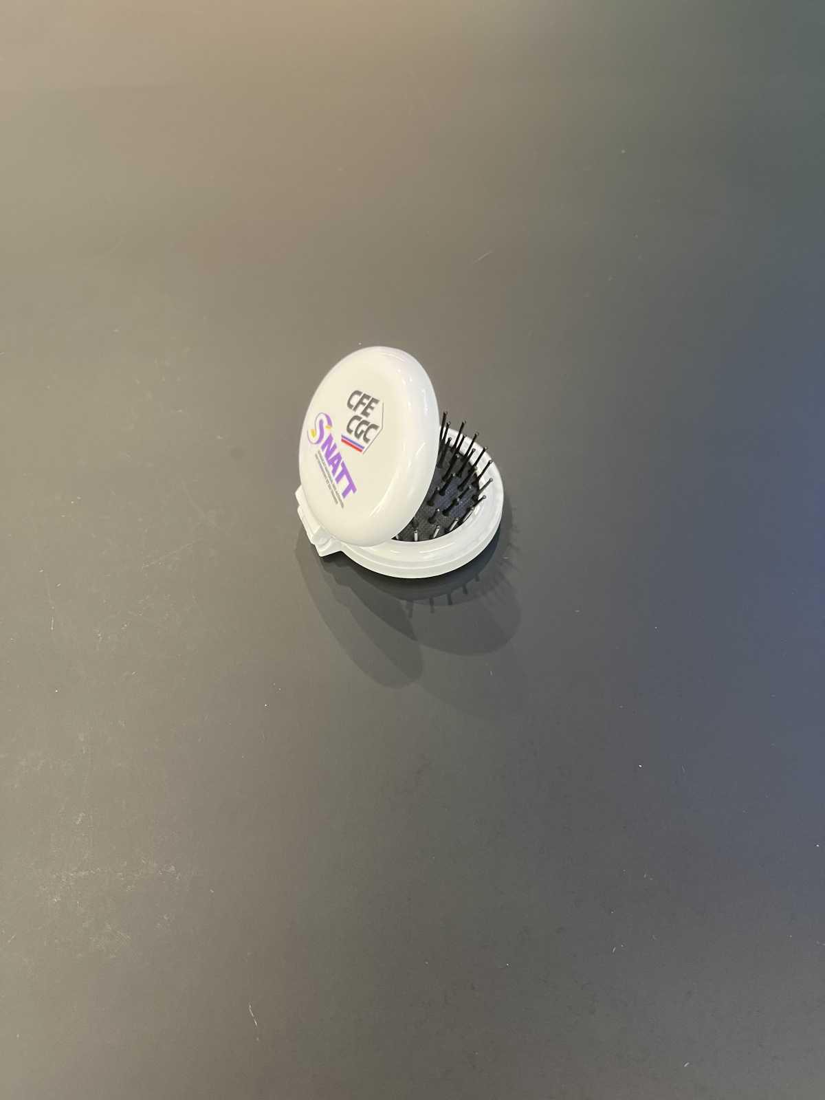 Mini brosse/miroir pliable