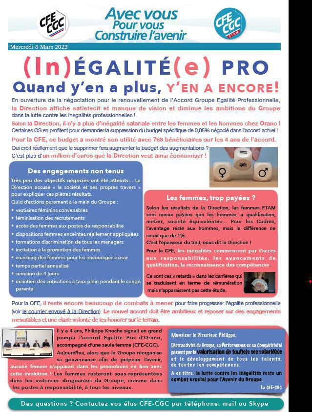 (In)ÉGALITÉ(e) PRO : Quand y’en a plus, Y’EN A ENCORE!