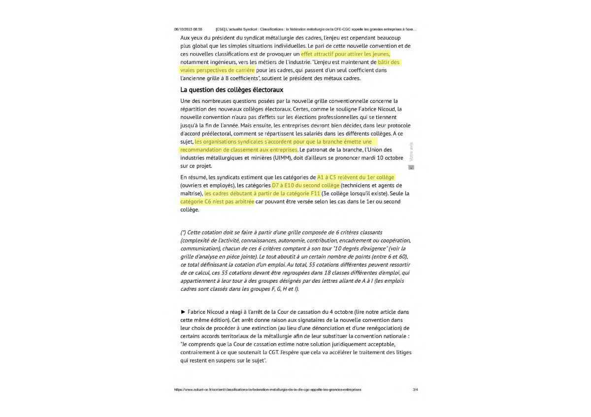 Nouvelle Convention Collective : Conférence de Presse de la Fédération CFE-CGC de la Métallurgie