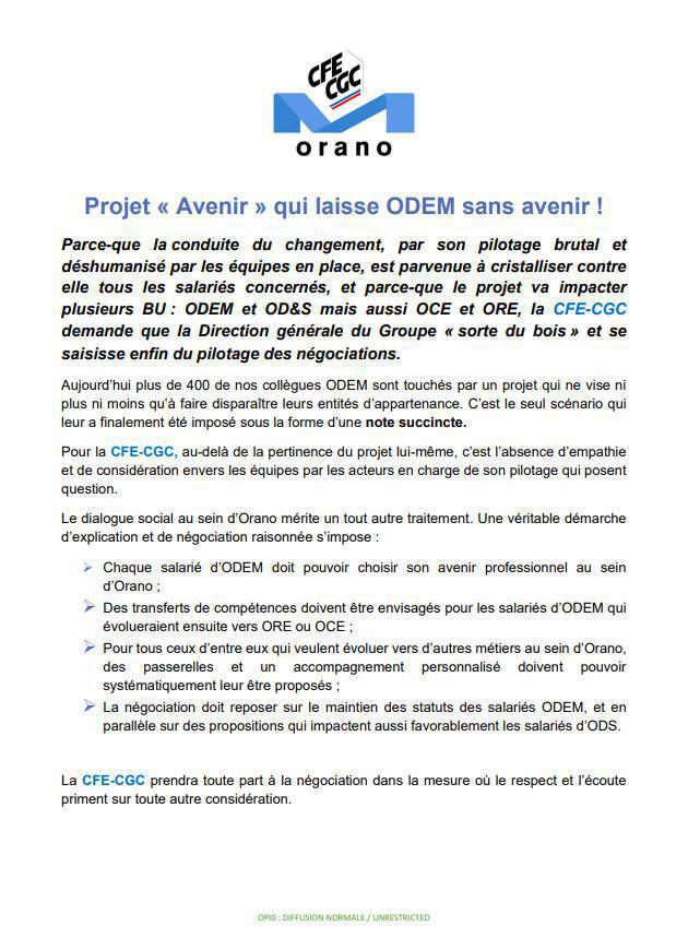 ODEM : Projet « Avenir » qui laisse ODEM sans avenir !