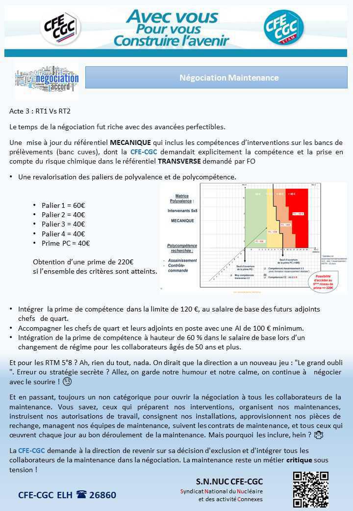 LA HAGUE : NEGOCIATION MAINTENANCE ACTE 3