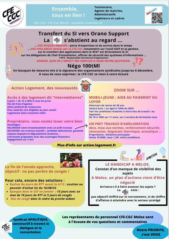 MELOX : Actualités novembre 2024