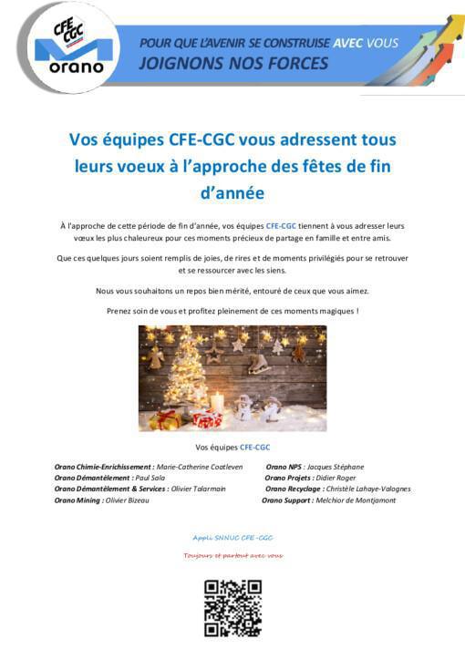Orano - Voeux 2025 CFE-CGC