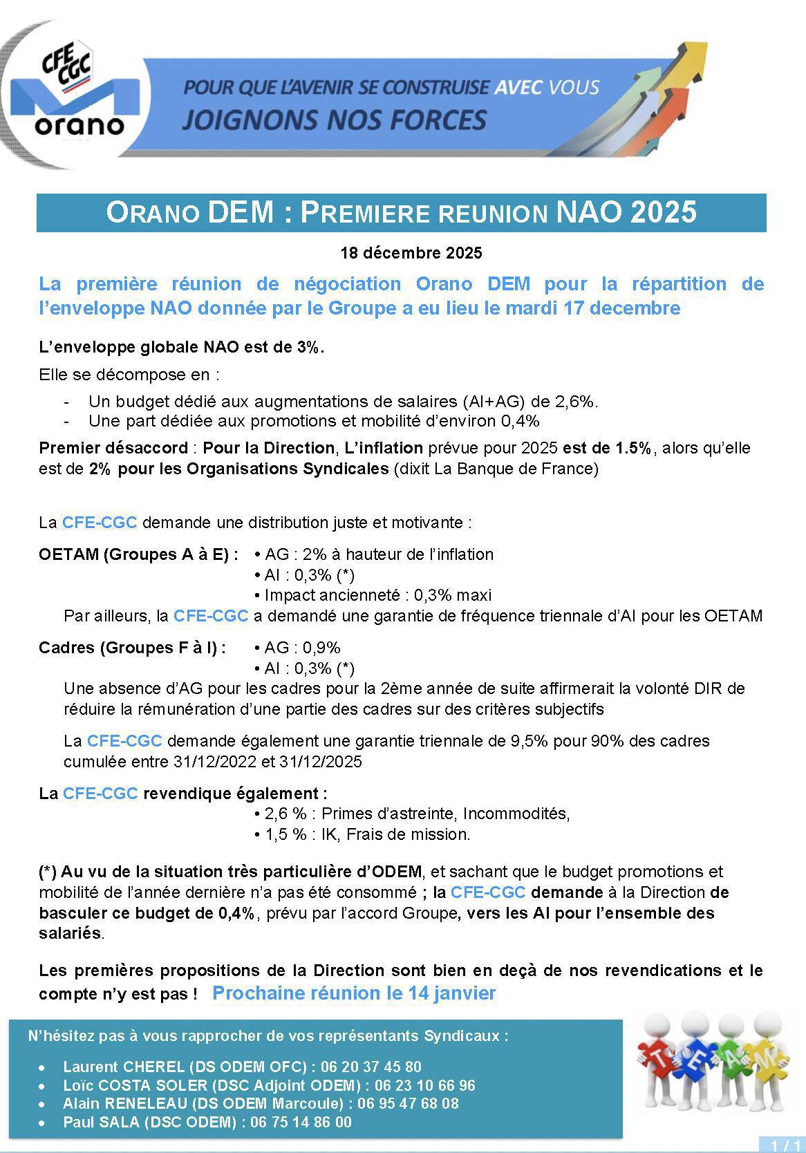 ODEM : Première réunion NAO 2025 
