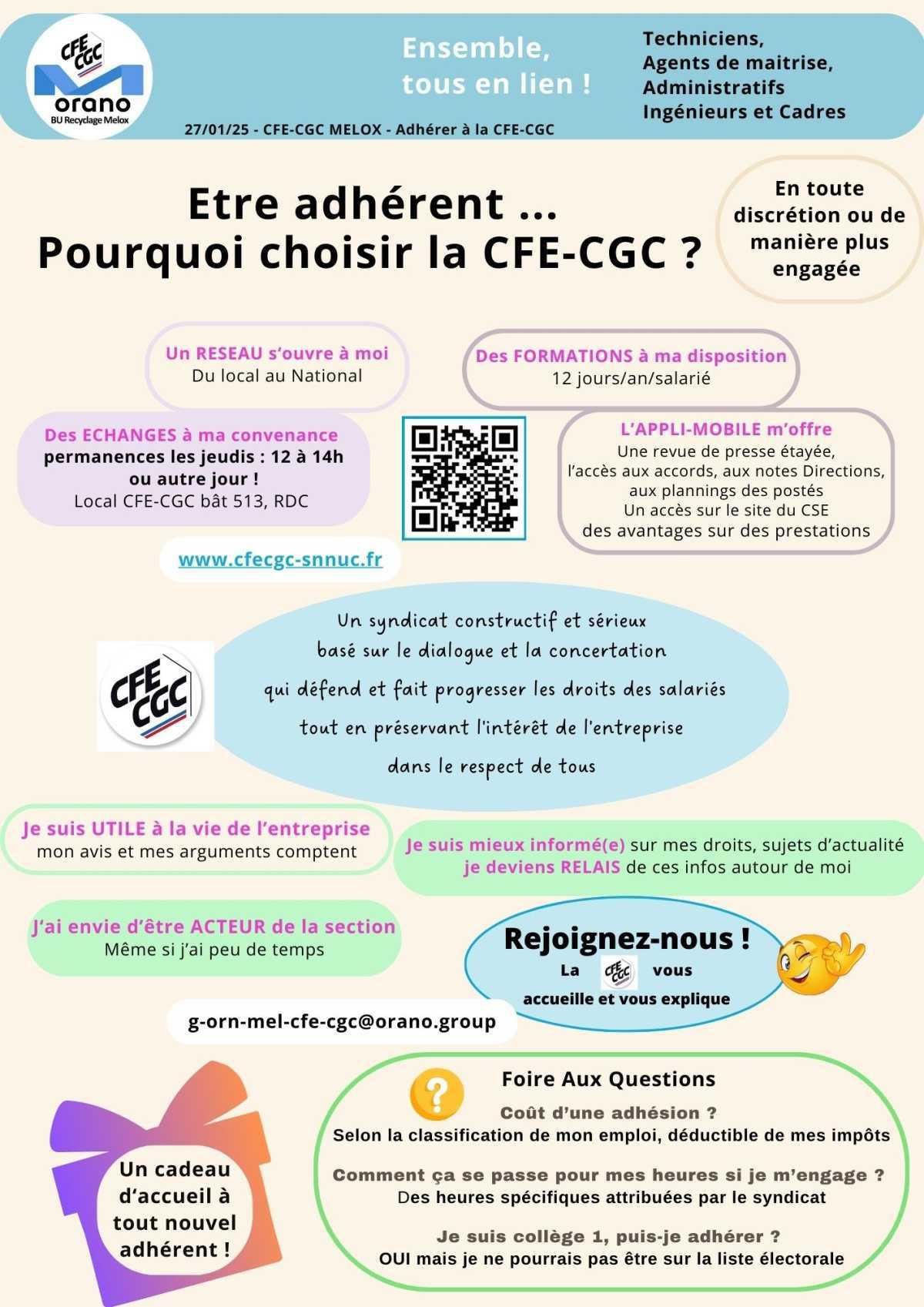 MELOX : Etre adhérent à la CFE-CGC
