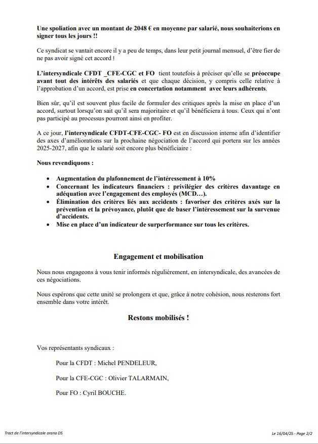 ODS : Résultats intéressement 2024