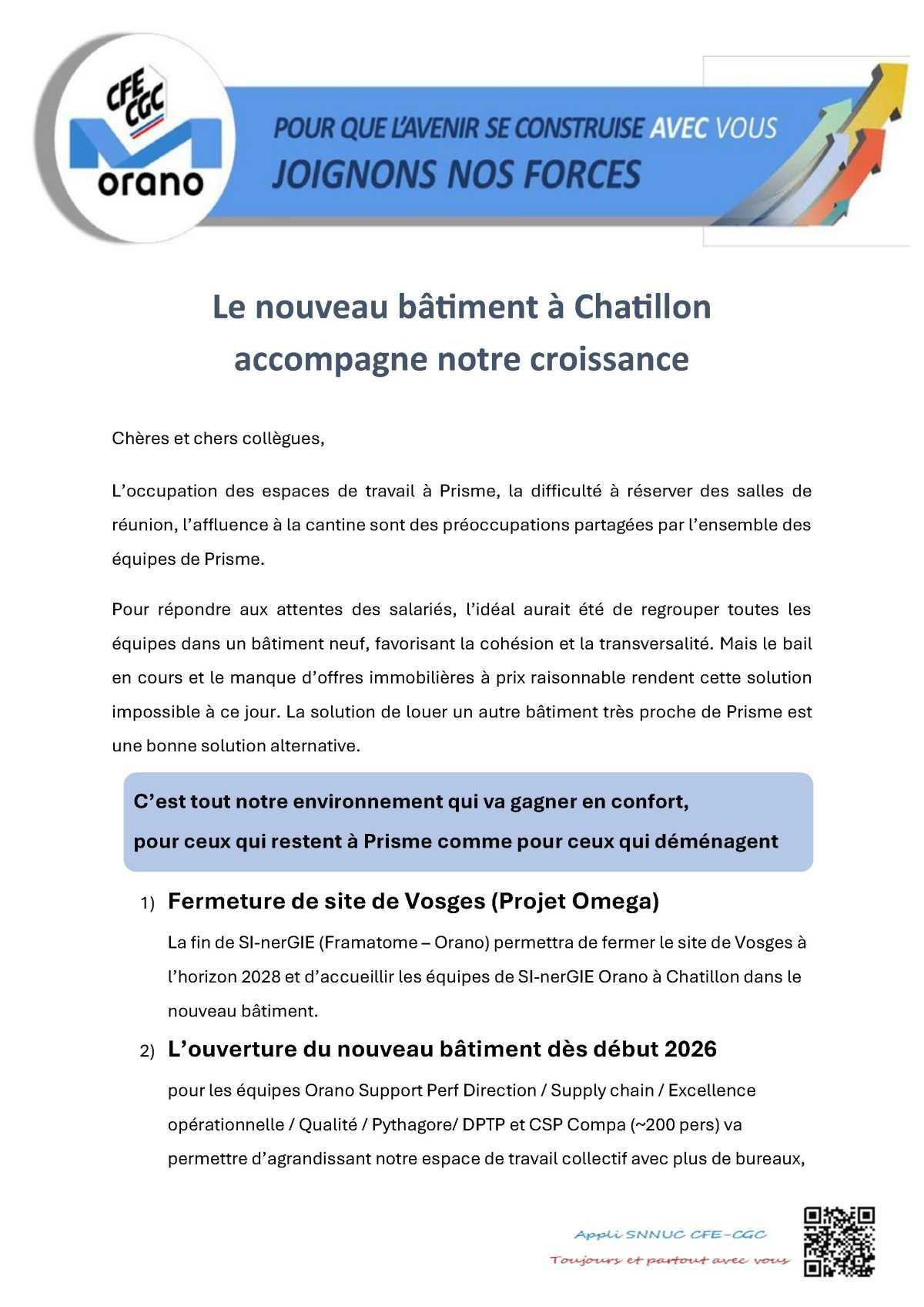 SUPPORT : Nouveau Bâtiment à Châtillon