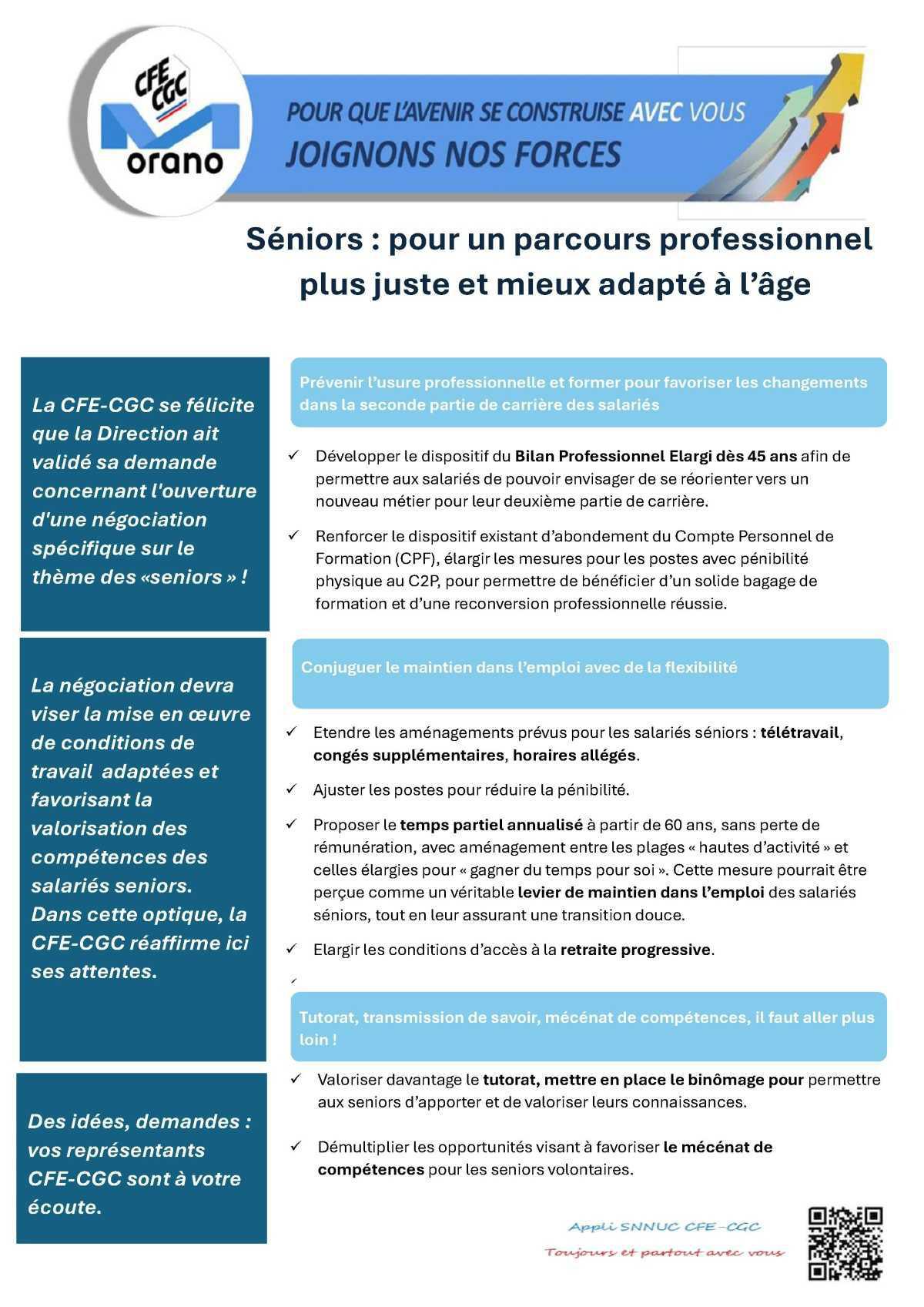 Orano : Séniors : pour un parcours professionnel plus juste et mieux adapté à l’âge 