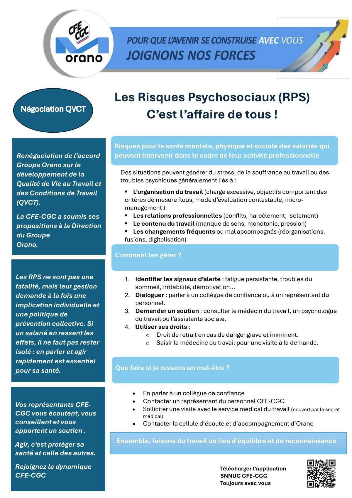 Orano : Les Risques Psychosociaux (RPS), c’est l’affaire de tous !