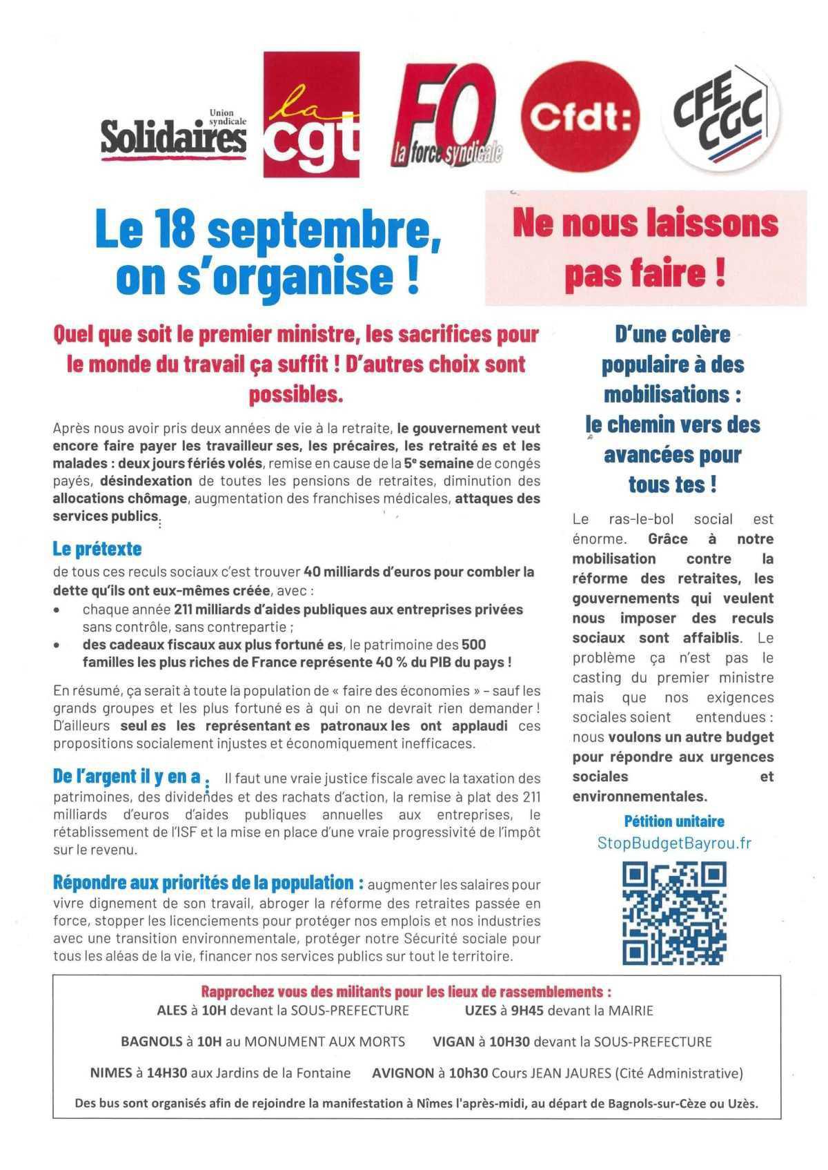 MELOX : Le 18 septembre on s'organise ! 