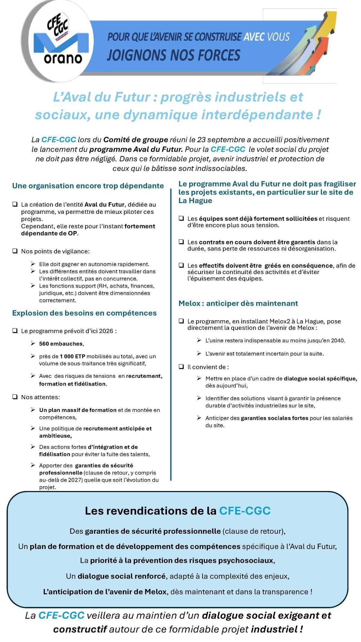 Orano : L'Aval du Futur : progrès industriel et sociaux, une dynamique interdépendante