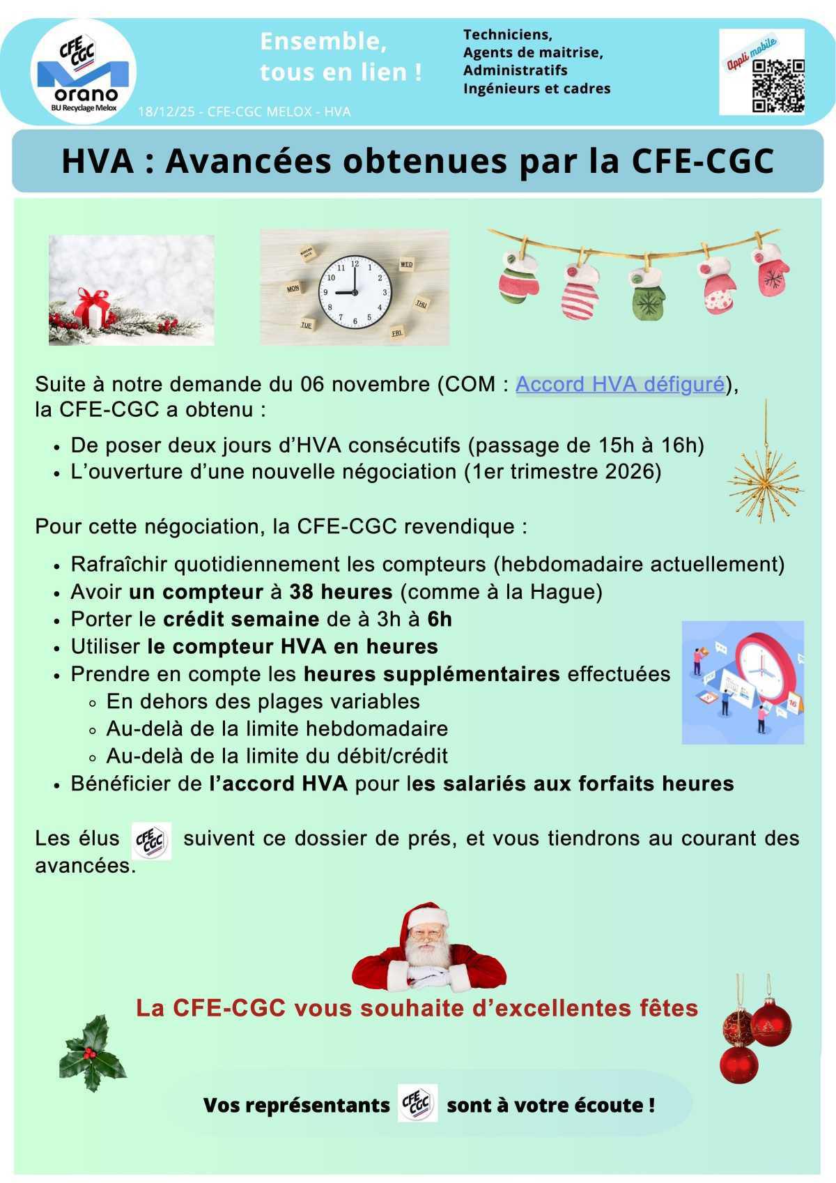 MELOX : CFE-CGC HVA Ouverture négociation en 2026