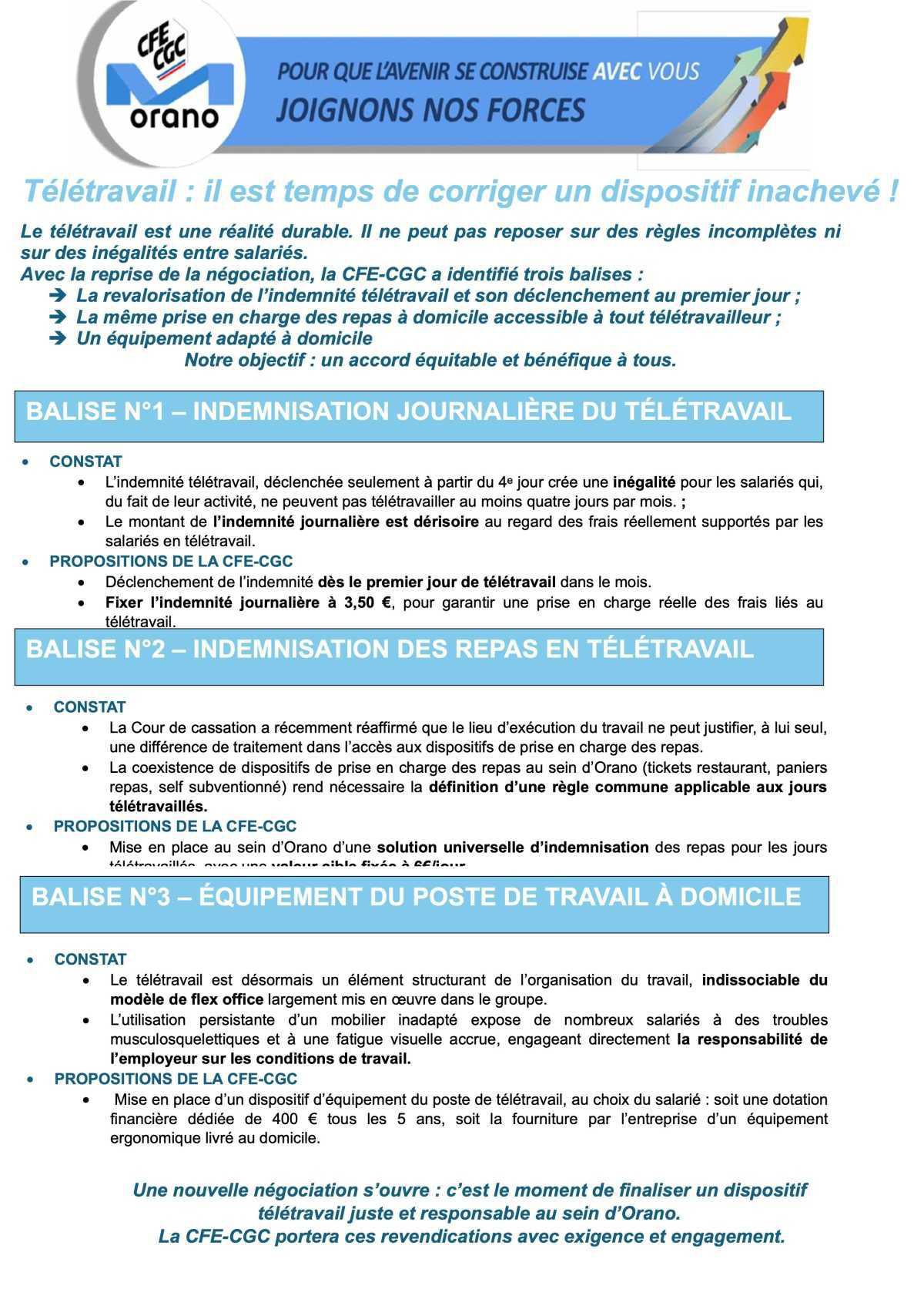 Orano - Télétravail : il est temps de corriger un dispositif inachevé !