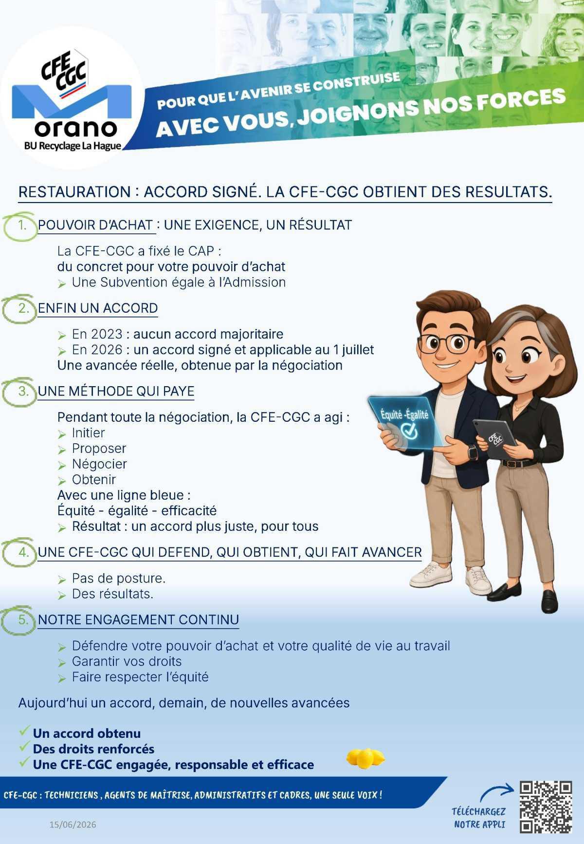 La Hague : Restauration : Accord signé, la CFE-CGC obtient des résultats
