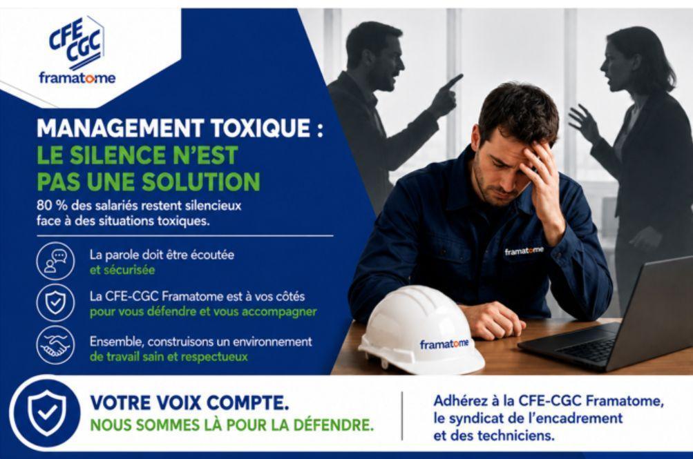 Framatome : 📢 Management toxique : un sujet qui nous concerne toute et tous Framatome : 📢 Management toxique : un sujet qui nous concerne toute et tous