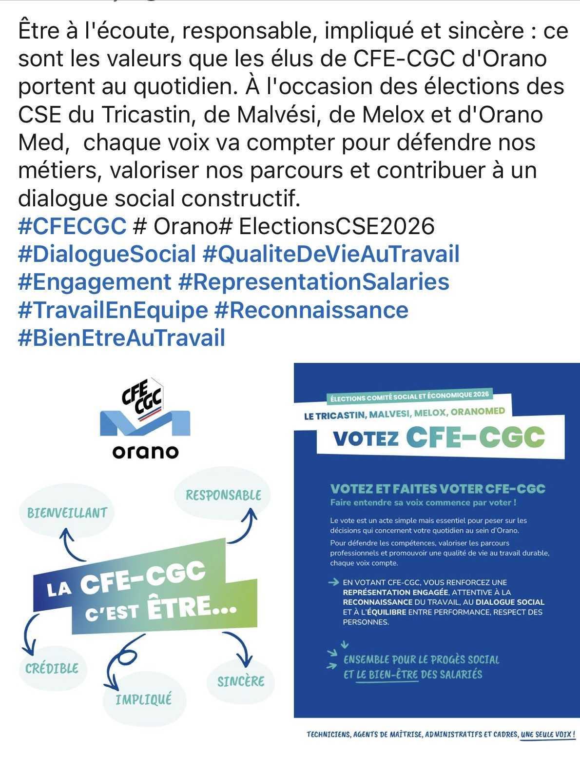 Orano : Elections au Tricastin, Malvesi, MELOX et Orano Med
