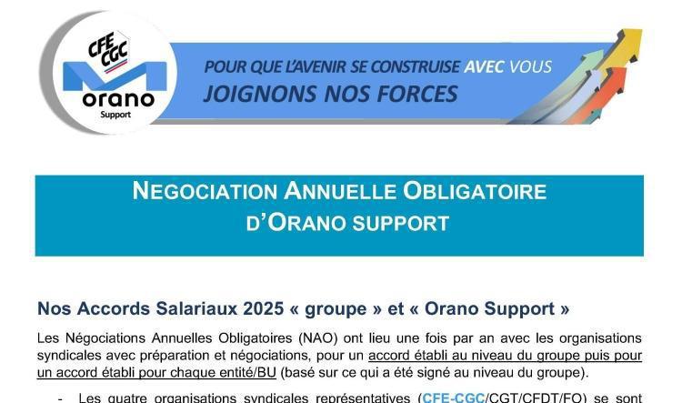 SUPPORT : Négociation annuelle obligatoire d'Orano Support