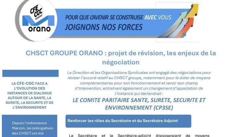 Orano : CHSCT GROUPE ORANO : projet de révision, les enjeux de la négociation