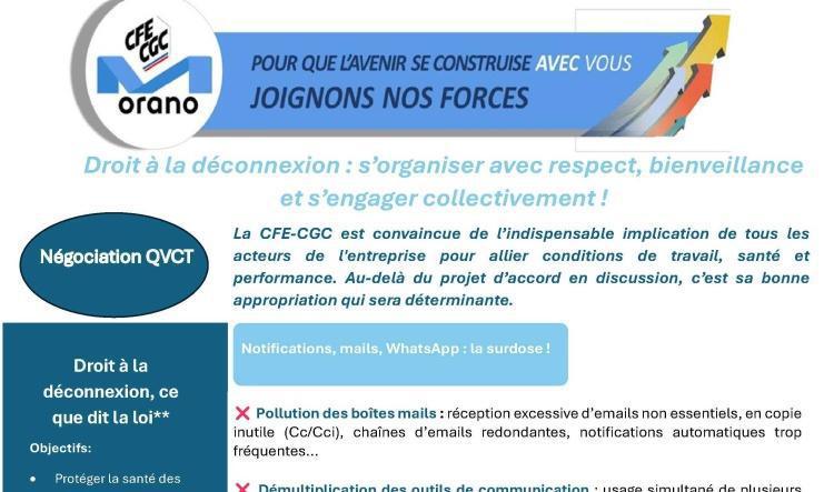 Orano : Droits à la déconnexion : s’organiser avec respect, bienveillance et s’engager collectivement !
