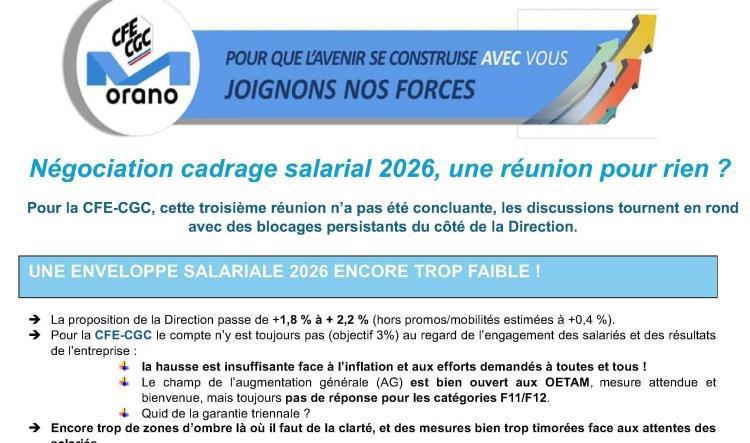 Orano : Cadrage salarial 2026, une réunion pour rien ?