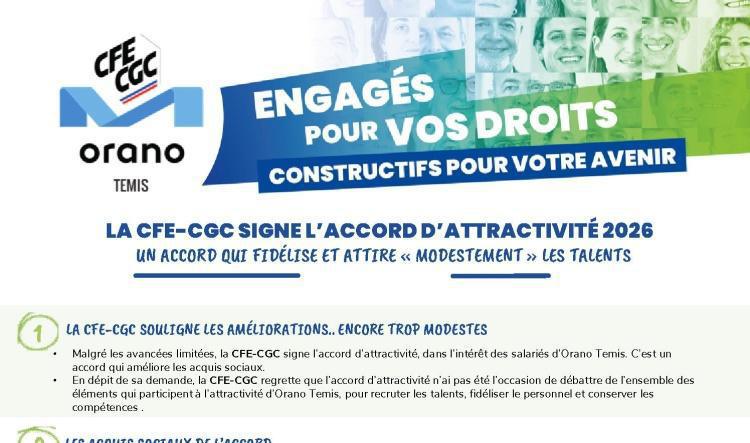 LA CFE-CGC ORANO TEMIS SIGNE L’ACCORD D’ATTRACTIVITÉ 2026