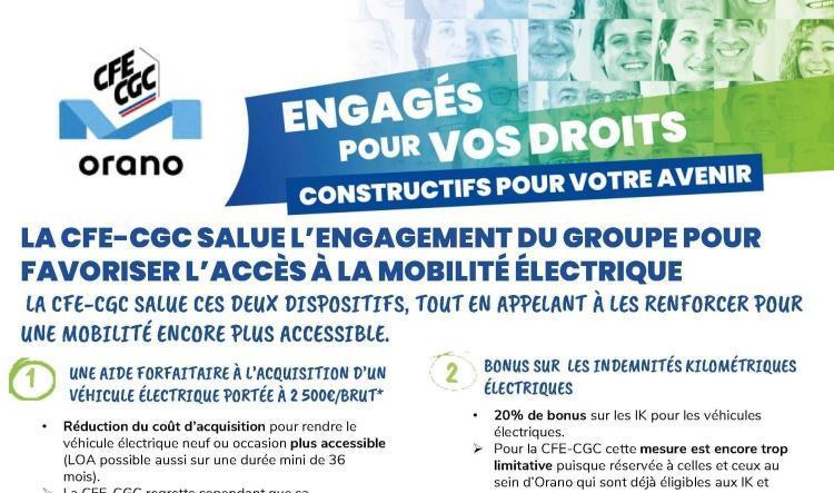 Orano : La CFE-CGC salue l'engagement du groupe pour favoriser l'accès à la mobilité électrique